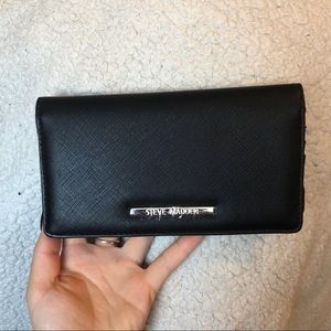 NEW unused Steve Madden Black Leather Wallet